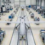 Drone dans un hall de production